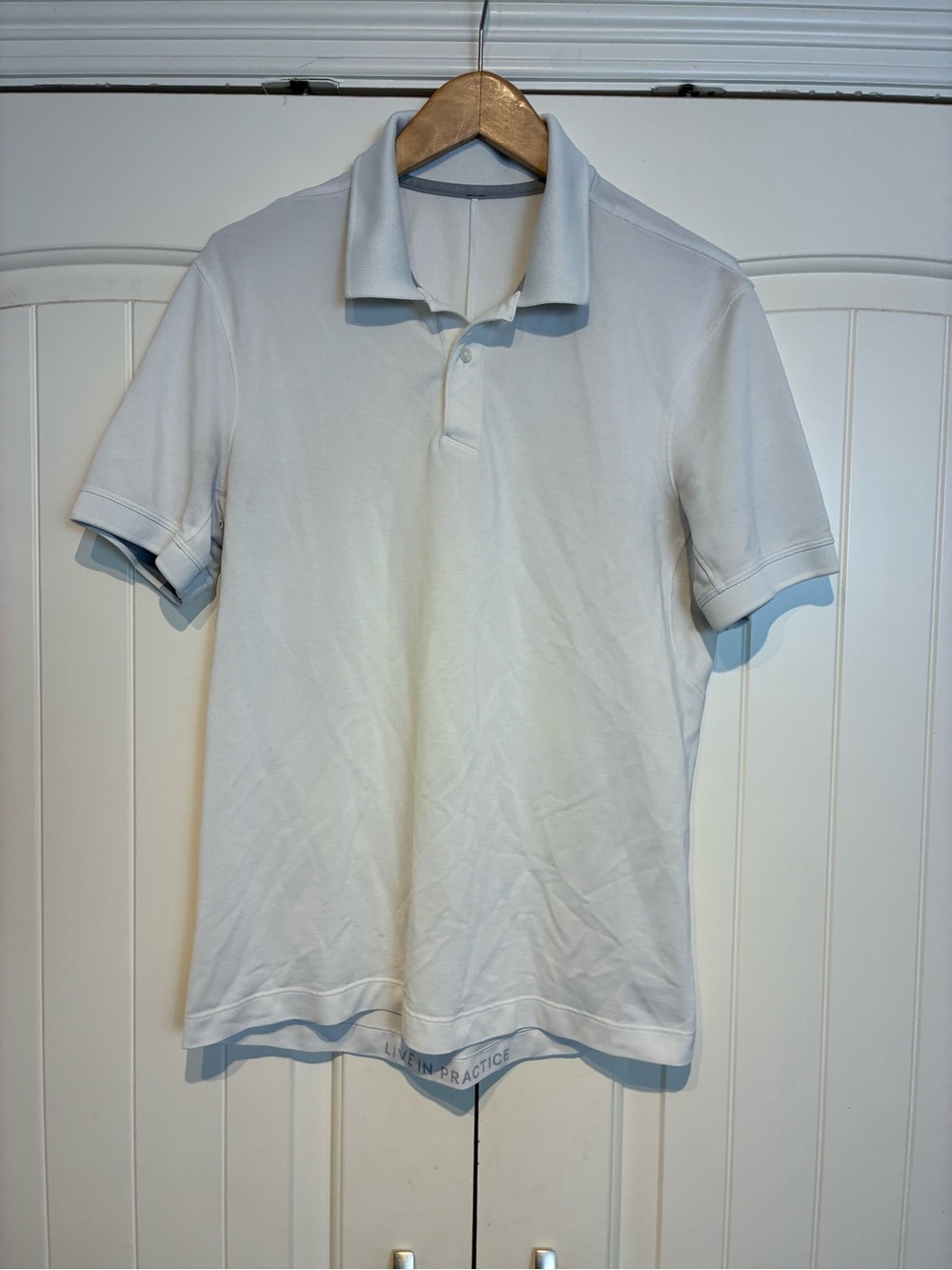 lululemon athletica Men's Light White Polo Shirt Size M